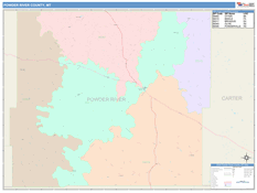 Powder River County, MT Digital Map Color Cast Style